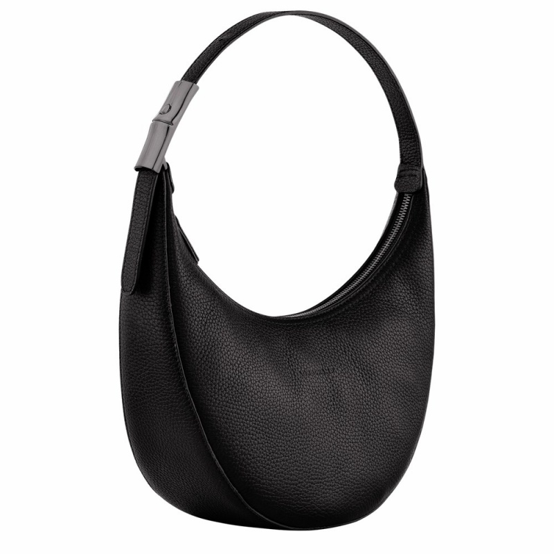 Black Longchamp Roseau Essential M Women's Hobo Bags